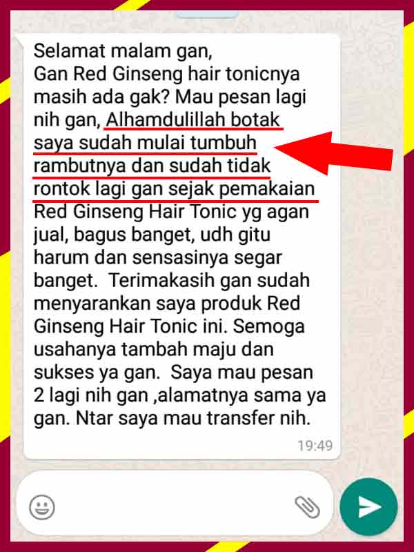 Jual Red Ginseng Hair Tonic Original di Gunung Kidul